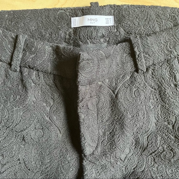 MNG Suit Pant Embroidery Floral Overlay Skinny Bottoms Size 2 - Picture 5 of 8
